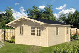 Abri de jardin Scharnock 02 avec plancher - 70 mm Maison en madriers, surface au sol : 24,2 m², Toit à deux versants