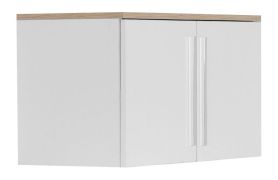 Rehausse pour armoire à portes battantes/ Penderie Burgos 01, Couleur : Chêne / Blanc - 45 x 80 x 38 cm (h x l x p)