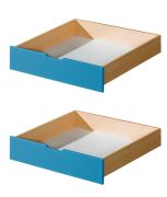 Tiroir pour lit enfant / lit de jeune Milo 30, couleur : nature / bleu, bois massif - Dimensions : 15 x 86 x 78 cm (H x L x P)