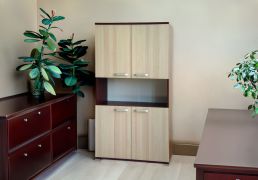 Armoire Cikupa 44 | Noyer & Orme | 160 x 90 x 40 cm | Rangement spacieux et design moderne
