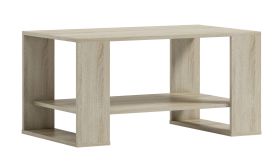 Table basse style chêne Sonoma | 1 niche de rangement | Pieds larges | 50 x 100 x 60 cm | Design moderne