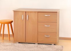 Commode Kebumen 28, couleur : aulne - Dimensions : 79 x 108 x 40 cm (H x L x P)
