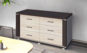 Commode Aitape 08, couleur : chêne Sonoma foncé / chêne Sonoma clair - Dimensions : 61 x 130 x 40 cm (H x L x P)