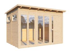 Abri de jardin Jena 02 avec plancher, naturel - Abri de jardin en éléments, surface au sol : 7,65 m².