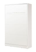 Lit escamotable vertical | Lit pliant | Lit mural | Surface de couchage 120 x 200 cm | Lit simple | Couleur : blanc | Sommier à lattes inclus | 3 étagères | Nalut 08