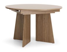 Table de salle à manger extensible | table de salle à manger ronde | 120-160 x 120 x 76 cm | extensible à 160 cm | table de salle à manger | couleur noyer | chants ABS | Belladere 09
