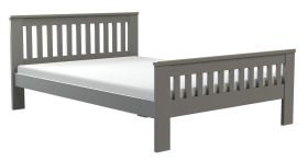 Lit simple ou d’appoint Caesio 04 en pin massif | Coloris anthracite | 140 x 200 cm | Design moderne et robuste