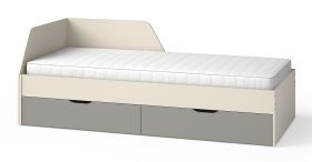 Lit une place avec rangement Maräne 09 | 2 grands tiroirs | Cachemire / Anthracite | 90 x 200 cm