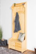 Vestiaire pin massif nature 31 - dimensions 200 x 72 x 37 cm