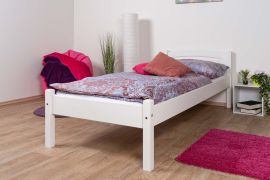 Lit enfant ou adolescent en pin massif blanc | 80 x 200 cm | Design moderne | Inclus sommier SG-DR-LOCL-86A-WE