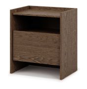 Petite table de nuit Illgau 03, Baltic Storm - brun foncé, 60 x 53 x 38 cm, avec 1 tiroir et 1 compartiment, table de chevet, petite commode, chants ABS, système Soft Close