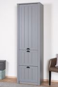 Armoire Segnas 08, Couleur : Gris - 198 x 62 x 42 cm (H x L x P)