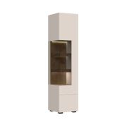 Vitrine Asau 09, Couleur : Cachemire / Chêne foncé - Dimensions : 201 x 45 x 47 cm (H x L x P)