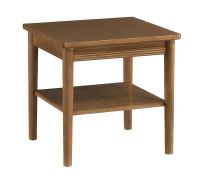 Table basse / Chêne caramel / Table de salon / Table carrée / 52 x 52 x 50 cm / 1 étagère / Massif partiel / Inginele 09