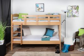 Lits superposés pour adultes "Easy Premium Line" K18/n, tête de lit ajourée, hêtre massif naturel - 90 x 190 cm, (L x l) séparable