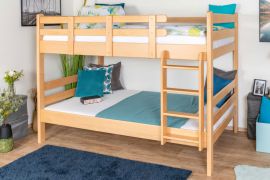 Lits superposés 120 x 190 cm pour adultes "Easy Premium Line" K24/n, tête et pied de lit droits, en hêtre massif verni naturel, séparable