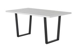 Table à manger Ourense 03 | Plateau chêne blanc 140 x 80 cm | Pieds métal noir | Style moderne