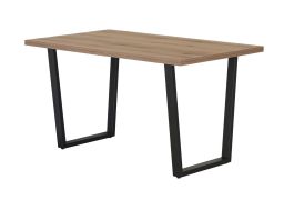 Table à manger Ourense 03 | Chêne artisan & Noir | 140 x 80 cm | Design moderne et robuste