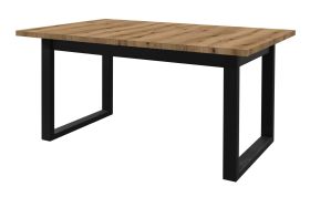 Table à manger extensible Ourense 05 | Chêne Artisan & Noir | 160-240 x 90 cm