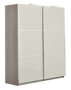 Armoire portes coulissantes Sabadell 09 | Chêne / Beige brillant | 222 x 179 x 64 cm