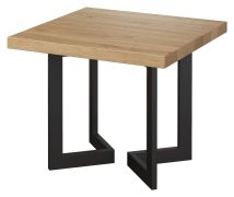 Table basse Slatina 33 | Chêne / Noir | 60 x 60 x 50 cm | Design moderne et robuste