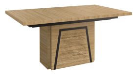 Table à manger réglable en hauteur et extensible Kastav 26 | Chêne / Noir | 160-360 x 100 cm | Design moderne