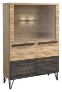Vitrine Benkovac 05 | Chêne/Noir | 140 x 94 x 40 cm | Design moderne | Soft Close
