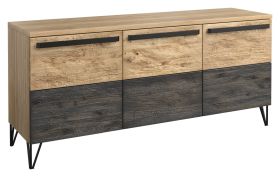 Buffet Benkovac 08 | Espace de rangement moderne | Chêne / Noir | 79 x 174 x 50 cm