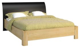 Lit double / lit d’appoint Lipik 56 | 160 x 200 cm | Chêne / Noir | Design moderne et robuste