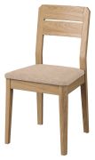 Chaise confortable en chêne massif Gorica 26, en chêne doré, avec rembourrage en beige, 89 x 46 x 45 cm, très stable, durable