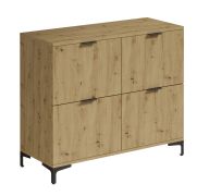 Commode "Kandalica" 02, Couleur : Chêne Artisan - Dimensions : 110 x 100 x 40 cm (H x L x P)
