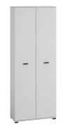 Armoire de bureau Toivala 01 | 204 x 79 x 34 cm | 2 portes verrouillables | 5 compartiments | Coloris gris clair