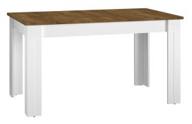 Table à manger extensible Oulainen 15 | Blanc / Chêne | 140-180 x 82 cm