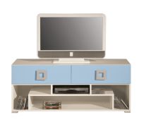 Meuble TV de la chambre des jeunes Namur 11, couleur : Bleu / Beige - Dimensions : 53 x 125 x 52 cm (H x L x P)