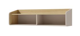 Étagère murale Sampont 11 | Beige & chêne clair | 33 x 125 x 33 cm | 2 grands compartiments | Finition robuste