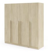 Armoire | Couleur : chêne Cremona | avec 3 tiroirs | 4 portes | 200 x 61 x 210 cm | Edegem 01 | 3 tringles à vêtements | 7 compartiments | Chants en ABS