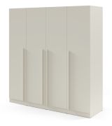 Armoire | Couleur : cachemire | avec 3 tiroirs | 4 portes | 200 x 61 x 210 cm | Edegem 01 | 3 tringles à vêtements | 7 compartiments | Chants en ABS