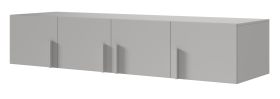 Rehausse pour armoire Edegem 01 / 200 x 61 x 40 cm / Couleur : Gris platine / 4 portes / 3 compartiments / Chants ABS