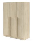 Armoire à 3 portes | Couleur : chêne Cremona | avec 2 tiroirs | 1 tringle à vêtements | 150 x 61 x 210 cm | 6 étagères | Chants en ABS | Edegem 02