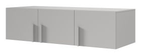 Rehausse pour armoire Edegem 02 / Couleur : Gris platine / 3 portes / 2 compartiments / Chants ABS / 150 x 61 x 40 cm