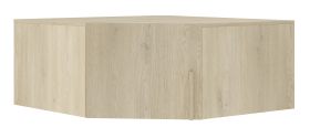 Rehausse pour armoire d'angle Edegem 04 / Couleur : Chêne Cremona / 1 porte / 1 compartiment / Chants ABS / 95 x 95 x 40 cm