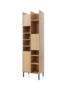 Bibliothèque Authie 04 | Chêne foncé | 195 x 55 x 40 cm | 12 compartiments | Finitions professionnelles
