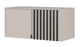Rehausse pour armoire Leeds 29 & 30, en cachemire, 50 x 105 x 51 cm, avec 2 portes et 2 compartiments, lamelles noires
