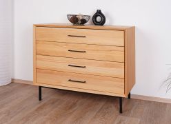 Commode Kumeu 30 en cœur de hêtre massif huilé - Dimensions : 80 x 97 x 45 cm (H x L x P)