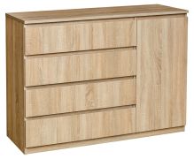 Commode Olavarria 03, couleur : chêne Sonoma - 85 x 120 x 41 cm (h x l x p)