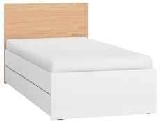 Lit simple / lit d’appoint Arbolita 48 | Blanc & Chêne | 90 x 200 cm | Design moderne et gain de place