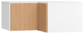 Supplément pour armoire d'angle Arbolita 40, couleur : blanc / chêne - Dimensions : 45 x 102 x 104 cm (H x L x P)