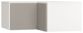 Supplément pour armoire d'angle Bellaco 39, couleur : blanc / gris - Dimensions : 45 x 102 x 104 cm (H x L x P)