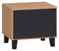 Table de chevet Leoncho 17 | Chêne et noir | 40 x 45 x 40 cm | Design moderne et finition Soft Touch