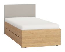 Lit simple ou d’appoint Nanez 22 | Chêne / Gris | 90 x 200 cm | Design moderne et gain de place